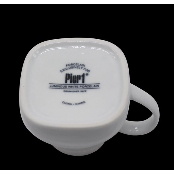 Pier 1 Imports Luminous White Porcelain Creamer & Sugar Bowl Set VGC - Picture 5 of 8